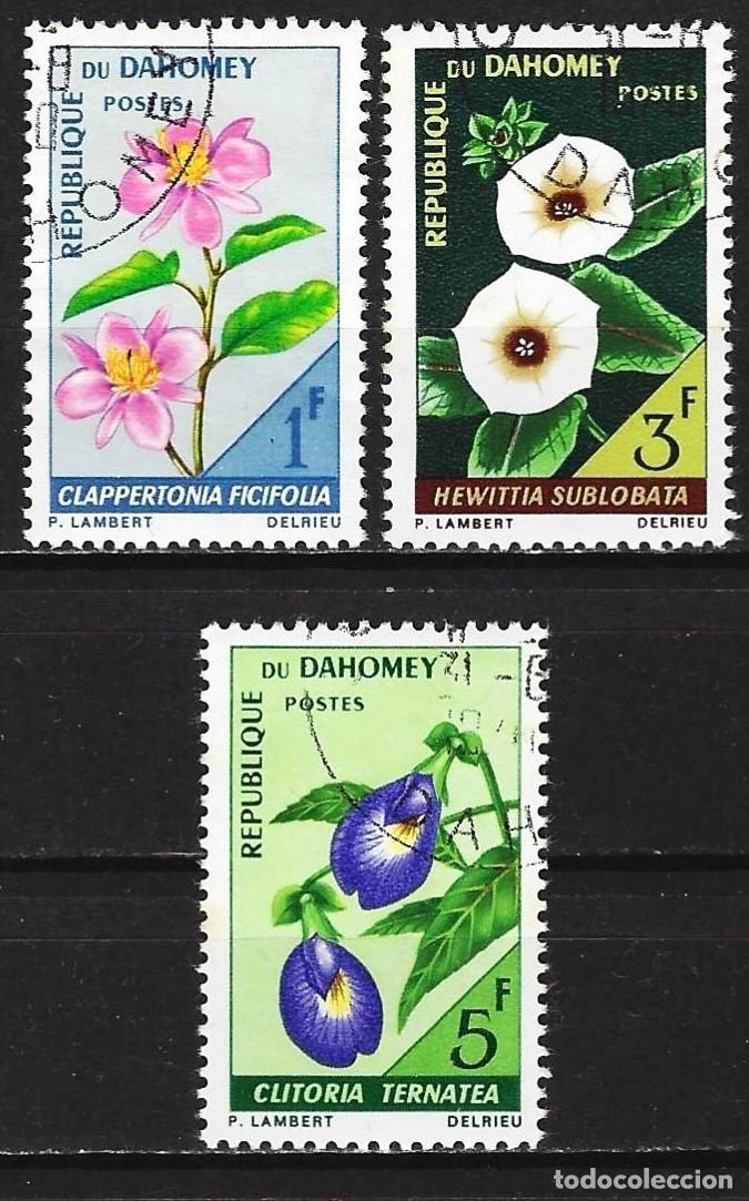 Sellos: Dahomey 1967 - Mi 298 a 300 - YT 246 a 248 - Flores
