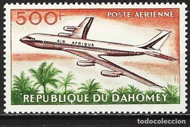 Sellos: Dahomey 1963 - Mi 225 - YT Pa 27 - Avi&oacute;n Douglas DC-8 - MH* ( A&eacute;reo )