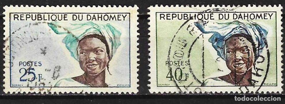 Sellos: Dahomey 1963 - Mi 205 y 207 - YT 184 y 186 - Chica