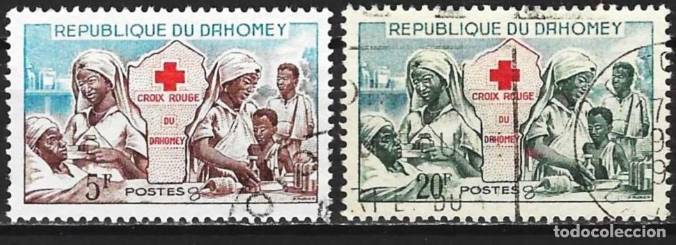 Sellos: Dahomey 1962 - Mi 196 y 197 - YT 175 y 176 - La Cruz Roja