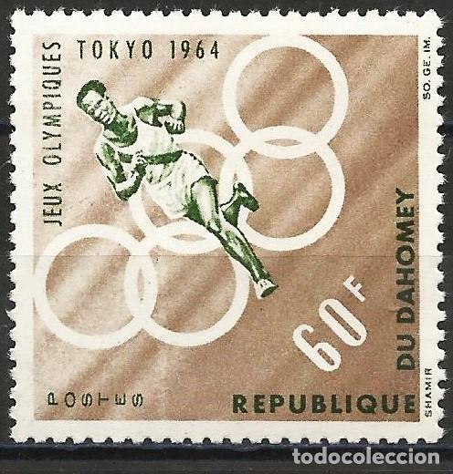 Sellos: Dahomey 1964 - Mi 239 - YT 211 - Juegos ol&iacute;mpicos de Tokyo : Atletismo - MNH**