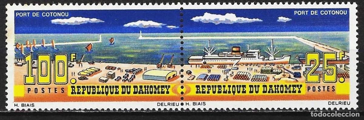 Sellos: Dahomey 1965 - Mi 256/257 - YT 224A - El puerto de Cotonou - MNH**