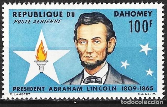 Sellos: Dahomey 1965 - Mi 255 - YT Pa 33 - Presidente Abraham Lincoln - MNH** ( A&eacute;reo )