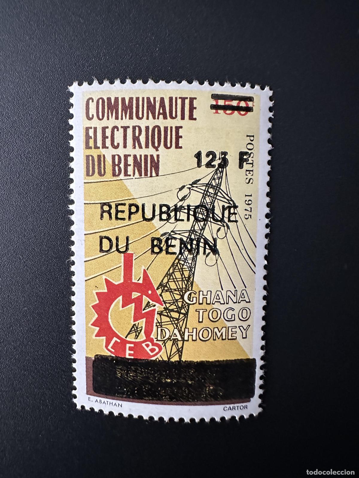 Sellos: Benin 1994/1995 Mi. 569 Comunidad el&eacute;ctrica Ghana Togo Sobrecargada sobreimpresi&oacute;n