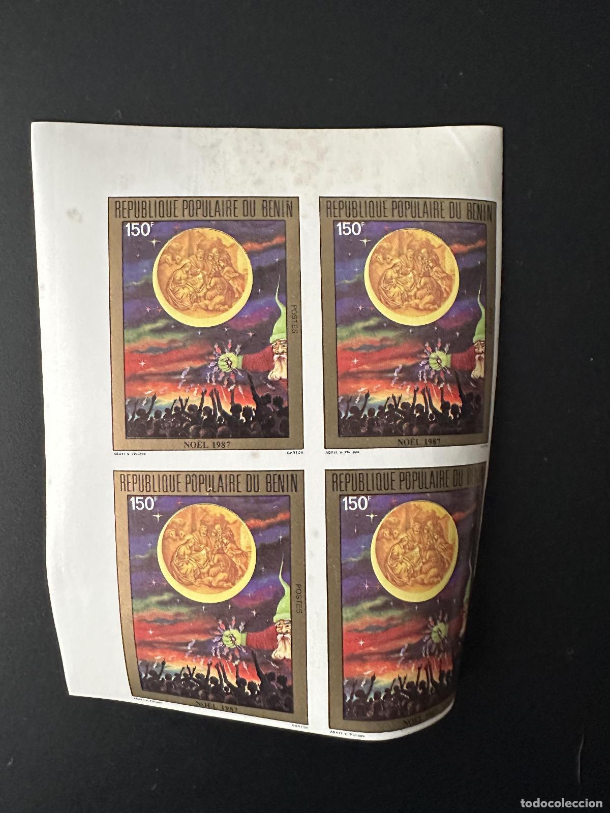 Sellos: Benin 1987 Mi. 462 IMPERF ND bloque de 4 No&euml;l Christmas Weihnachten Natal Navidad