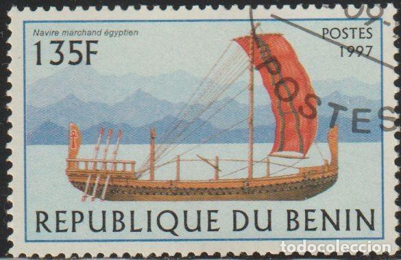Sellos: Benin 1997 Scott 1040 Sello * Barcos Veleros egipcios Michel 971 Yvert 768 Benim Dahomey Stamp