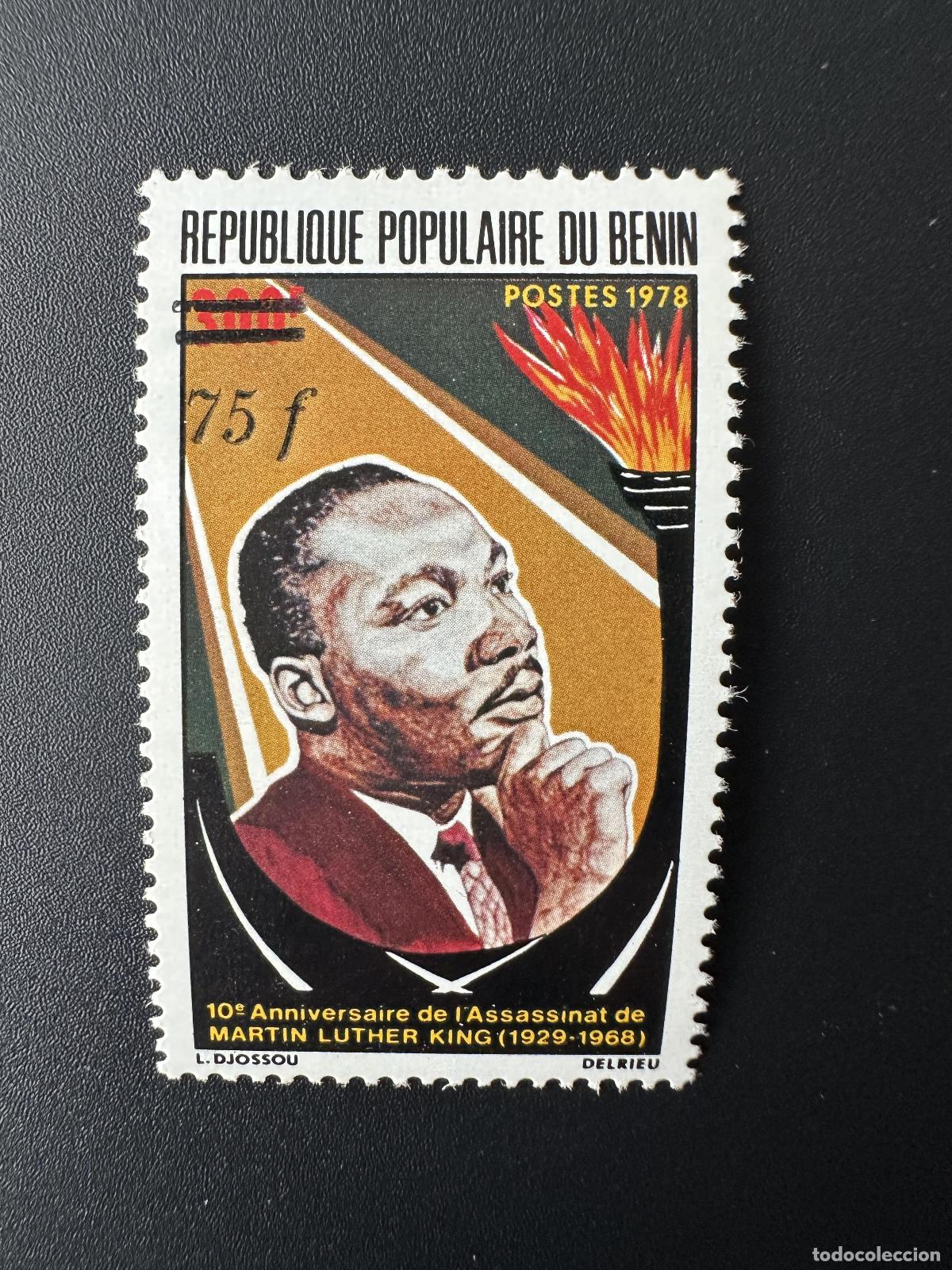 Sellos: Ben&iacute;n 1985 Mi. 385 aniversario del asesinato de Martin Luther King sobrecargado