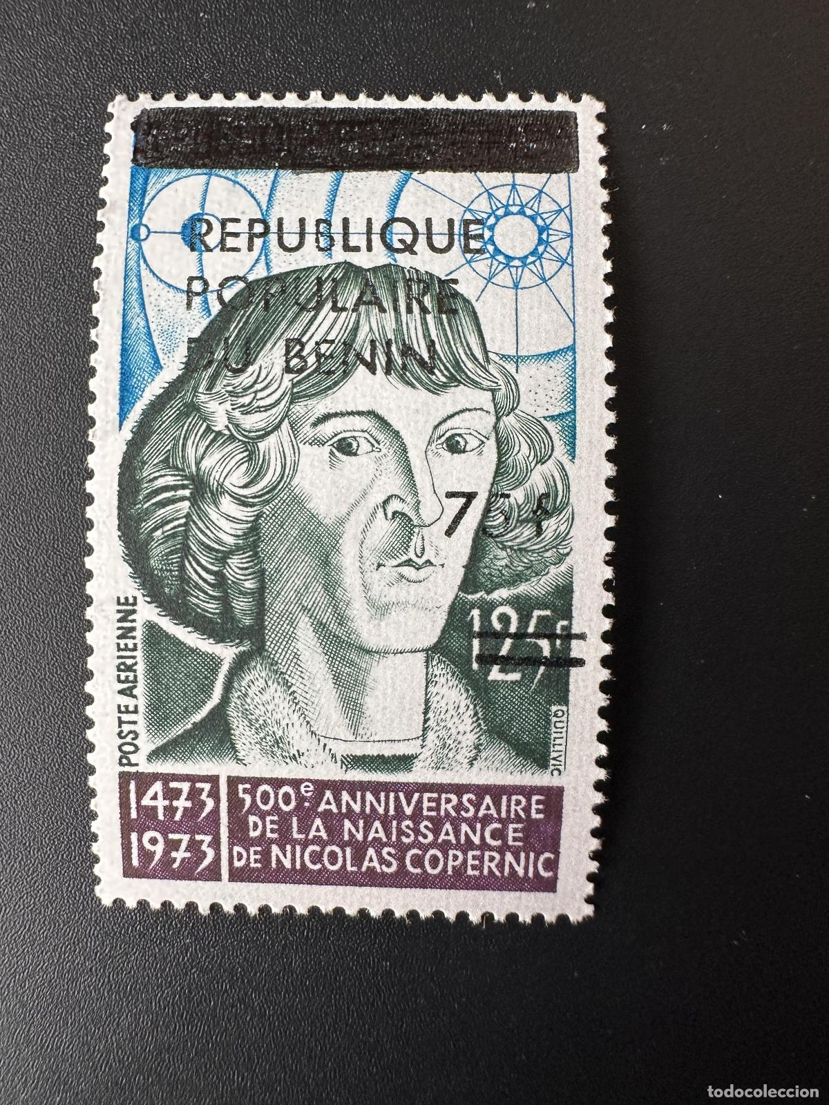 Sellos: Benin 1985 Mi. 410 Sobreimpresi&oacute;n del cumplea&ntilde;os de Nicolas Copernic Copernicus