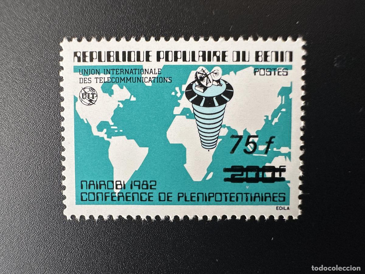 Sellos: Benin 1984 Mi. 367 Sobreimpresi&oacute;n sobrecargada UIT Union Telecommunications Telecom