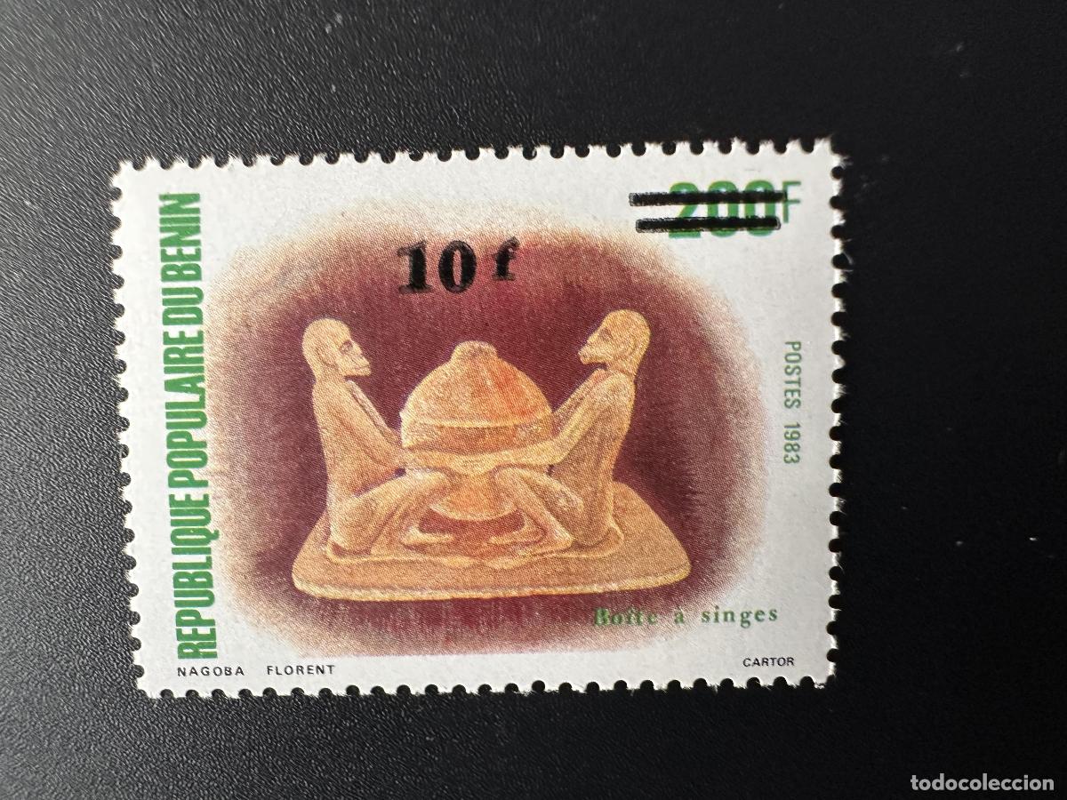 Sellos: Benin 1984 Mi. 360 Sobreimpresi&oacute;n sobre caja de monos Monkey ape Affe wildlife