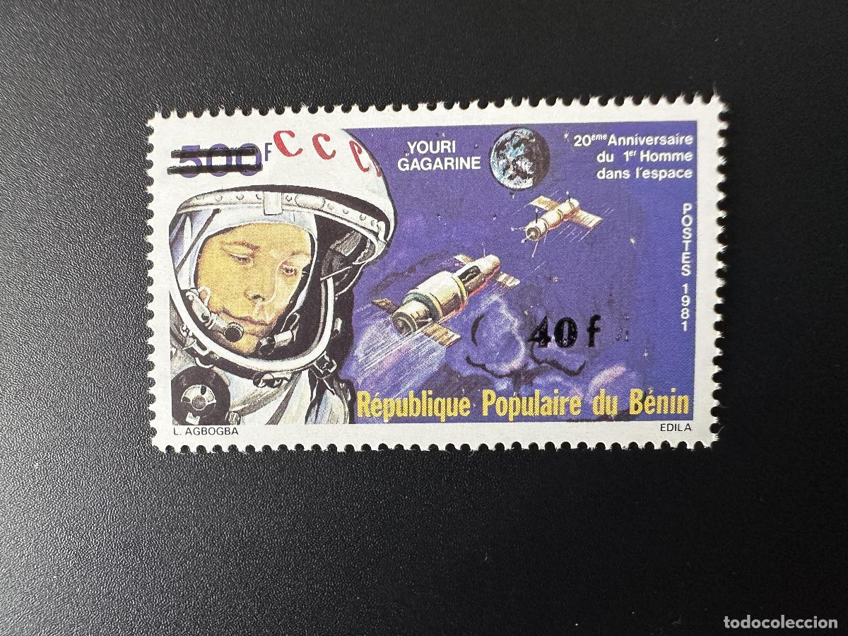 Sellos: Benin 1984 Mi. 362 Sobreimpresi&oacute;n Space Youri Gagarin Yuri