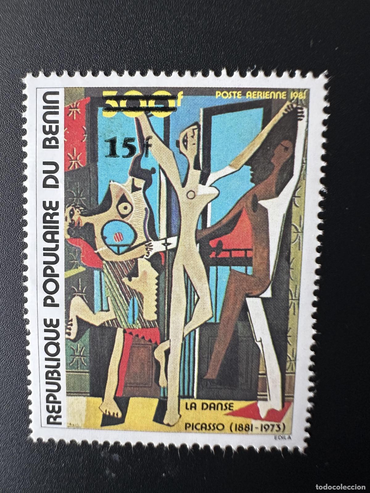 Sellos: Benin 1984 Mi. 369 Pintura Arte Pablo Picasso Bailando danza sobreimpresi&oacute;n