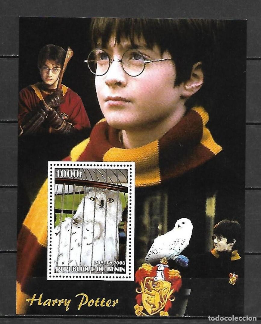 Sellos: BENIN 2003 SHEET MNH HARRY POTTER CINE CINEMA FAUNA OWLS HIBOUX CHOUETTES BUHOS LECHUZAS EULEN BIRDS