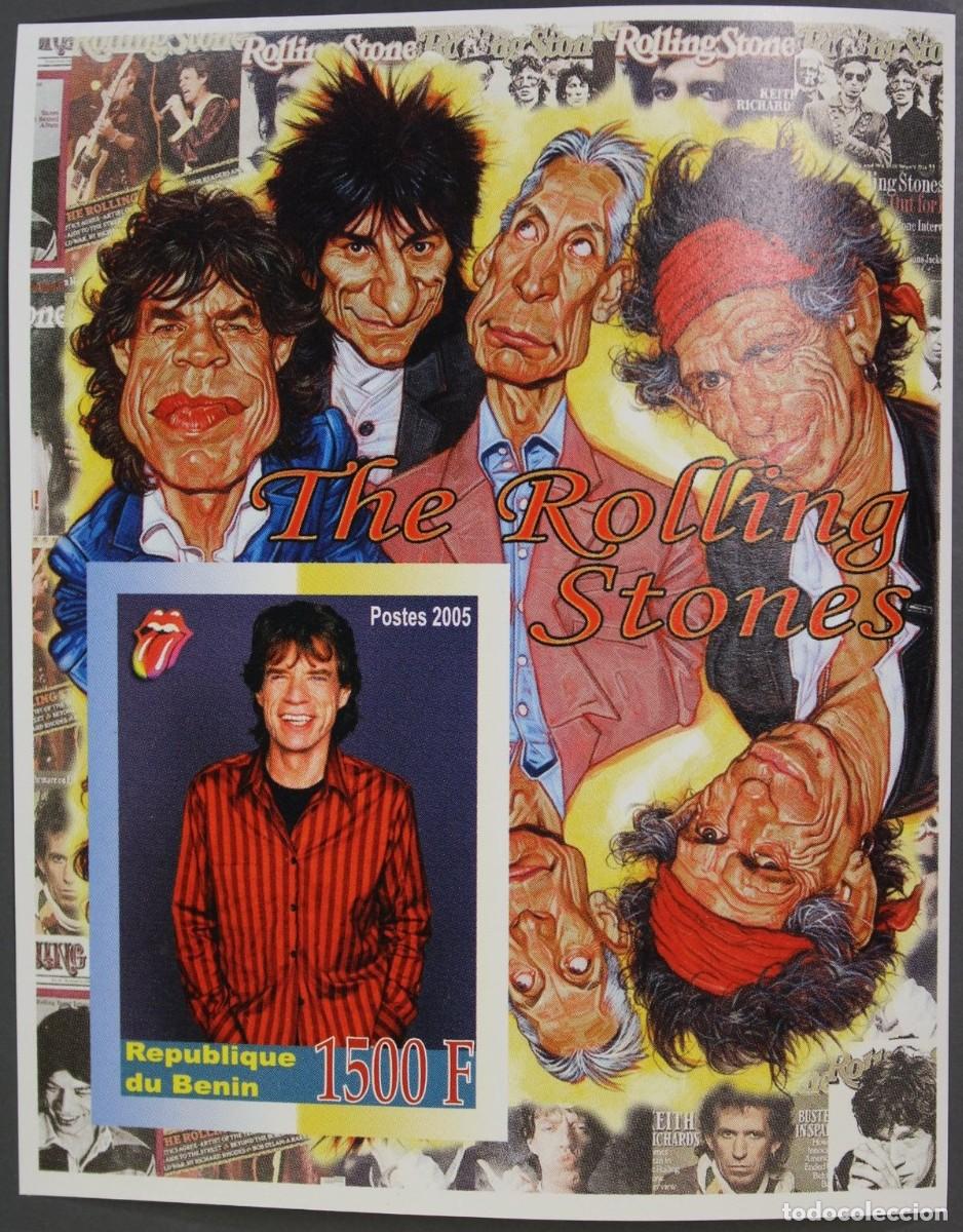 Sellos: BENIN 2005 SHEET MNH IMPERF ROLLING STONES CANTANTES MUSICA SINGERS MUSIC