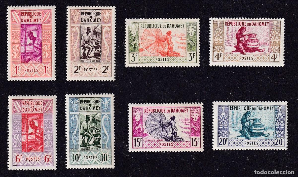 Sellos: DAHOMEY (BENIN) Yvert n&deg; 159 &agrave; 166 * artisanat