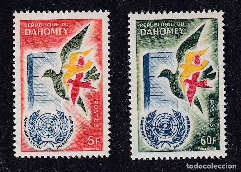 Sellos: DAHOMEY (BENIN) Yvert n&deg; 168 et 169 ** anniversaire de l'admission aux Nations Unies