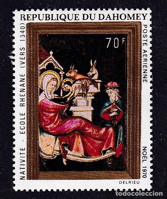 Sellos: DAHOMEY (BENIN) Yvert PA n&deg; 135 ** No&euml;l nativit&eacute; tableau de l'&eacute;cole rh&eacute;nane