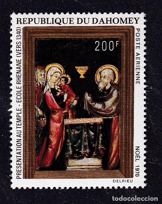 Sellos: DAHOMEY (BENIN) Yvert PA n&deg; 137 ** No&euml;l pr&eacute;sentation au temple tableau de l'&eacute;cole rh&eacute;nane