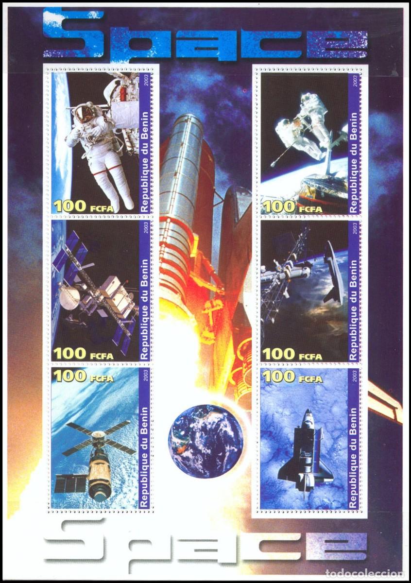 Briefmarken: BENIN 2003 SHEET MNH ESPACIO SPACE ESPACE ASTRONAUTAS ASTRONAUTS ASTRONAUTES SATELITES LANZADERAS