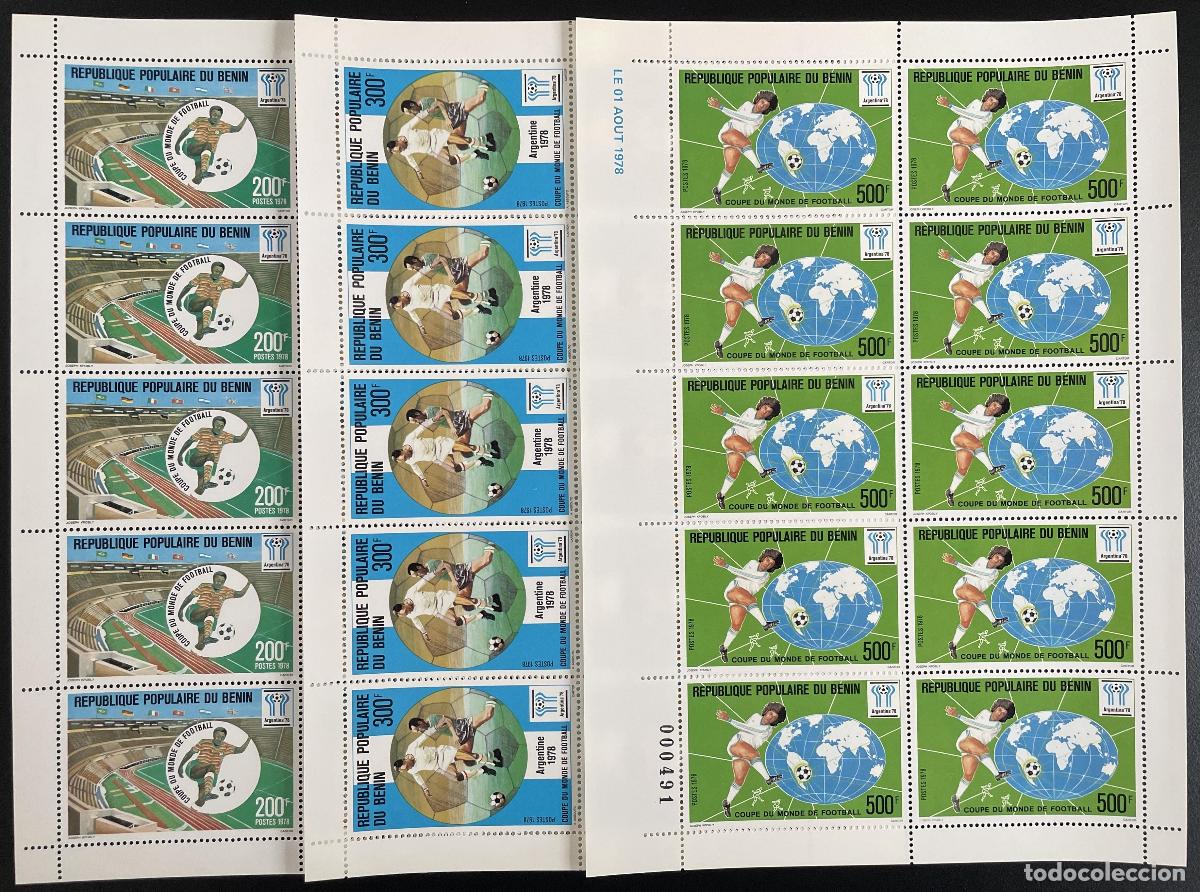 Sellos: Ben&iacute;n 1978 YT 419-421 mundial de tablero f&uacute;tbol Copa la FIFA Argentina