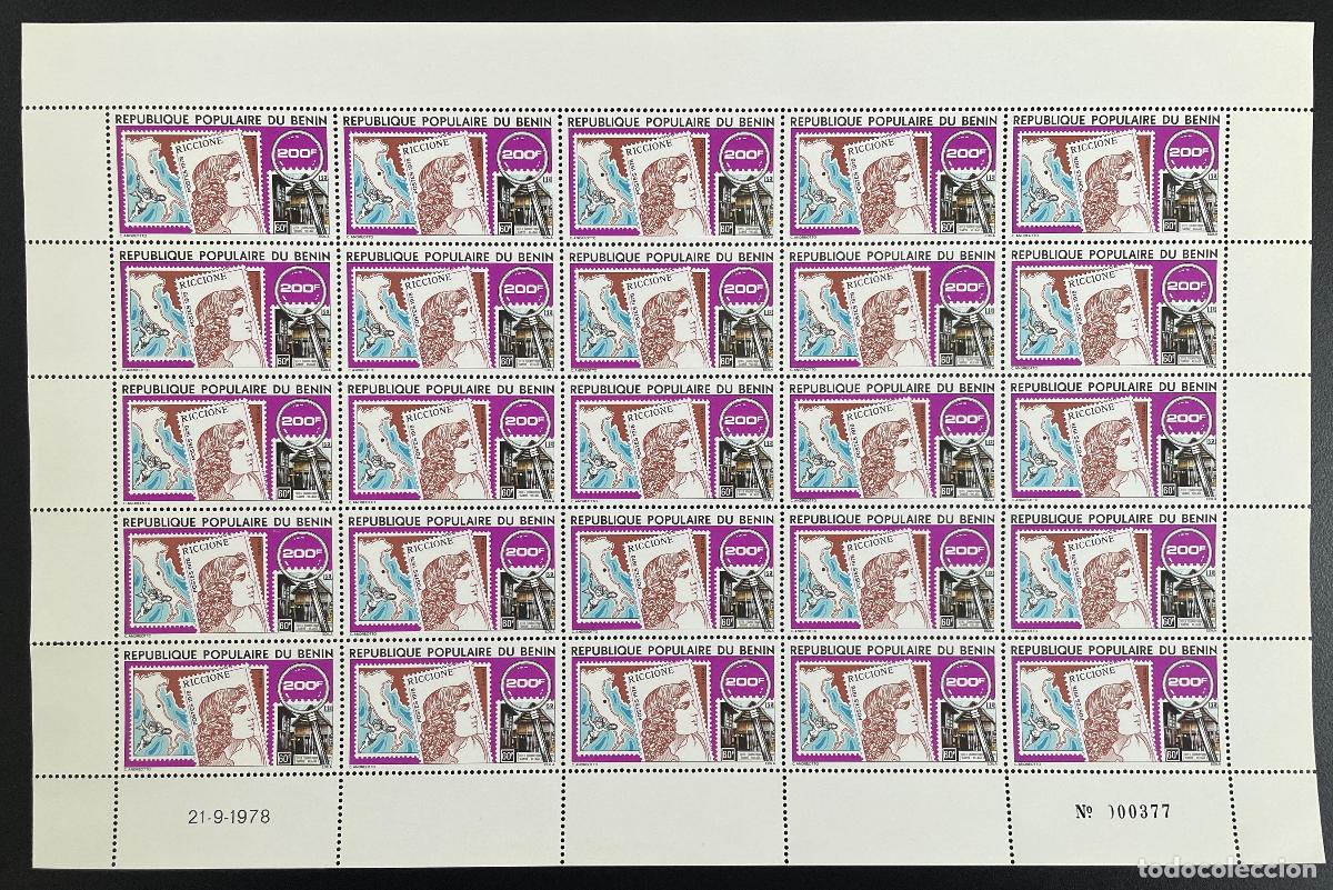 Sellos: Benin 1978 YT 433 l&aacute;mina exposici&oacute;n de Riccione mujer sello sobre