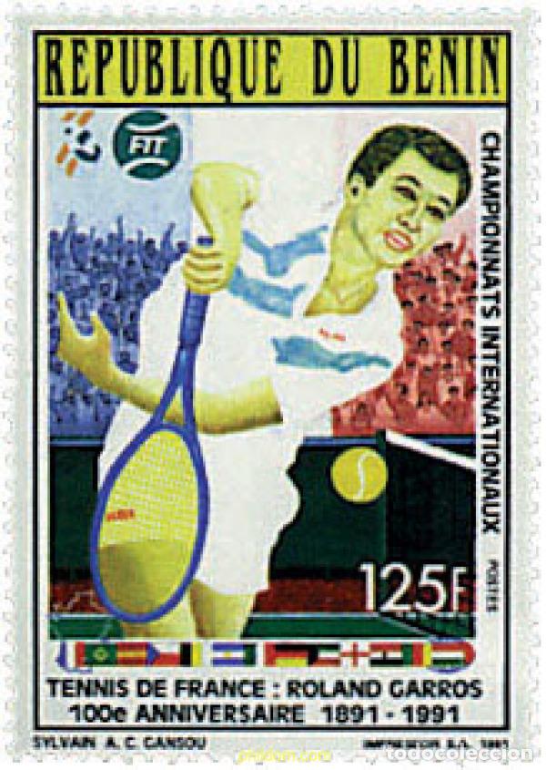 Selos: 47980 MNH BENIN 1991 100 ANIVERSARIO DEL CLUB FRANCES DE TENIS