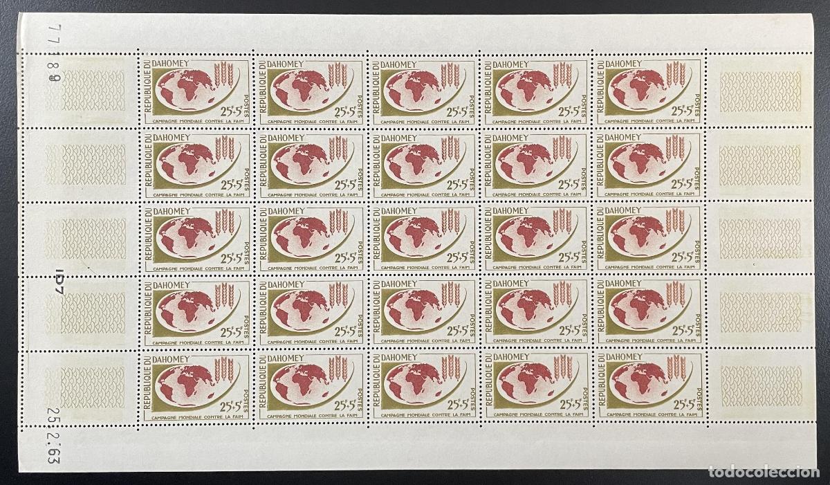 Stamps: Dahomey 1963 YT 191 tabl&oacute;n Campa&ntilde;a mundial contra el hambre Trigo FAO