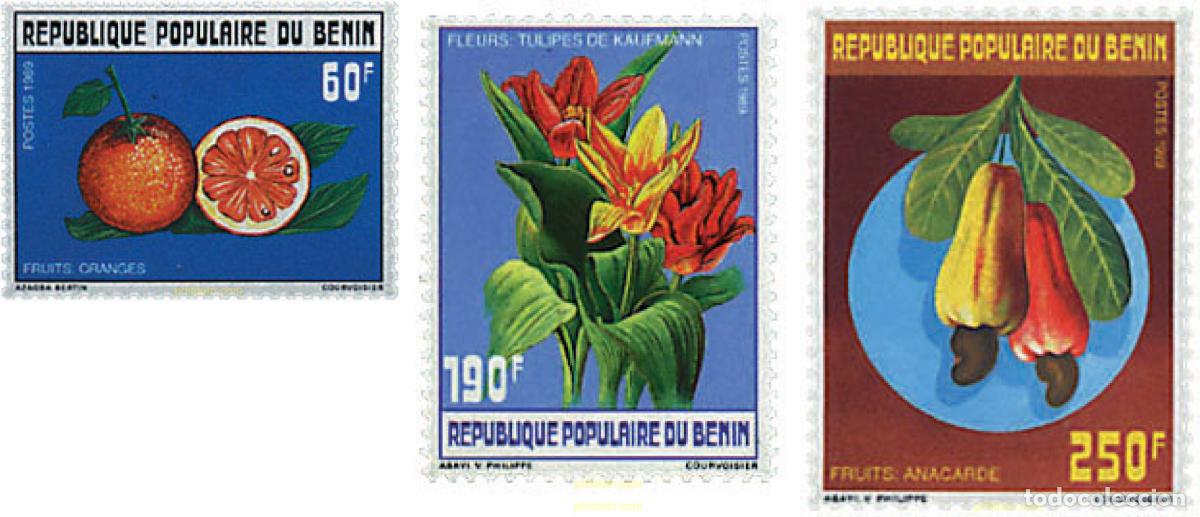 Sellos: 81805 MNH BENIN 1990 FLORES Y FRUTOS