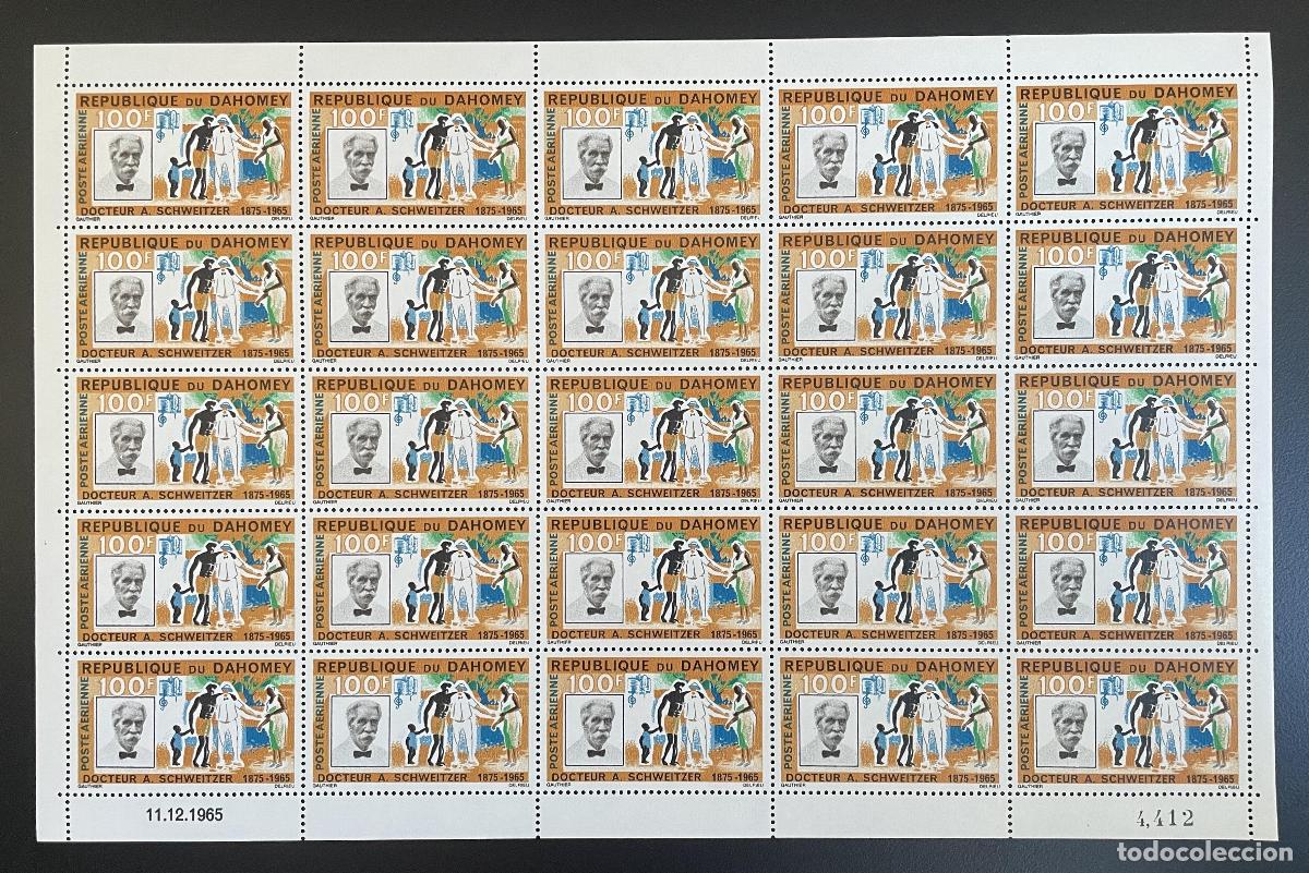 Selos: Dahomey 1965 YT PA 35 tabl&oacute;n Albert Schweitzer doctor Nobel humanitario