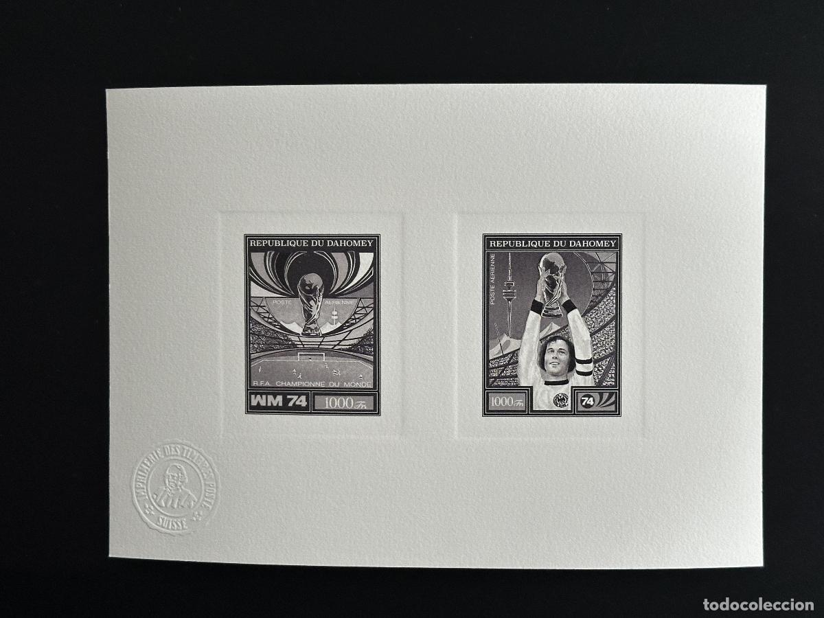 Briefmarken: Dahomey 1974 Mi. 610 - 611 a prueba de artistas Coll Football FIFA World Cup negro