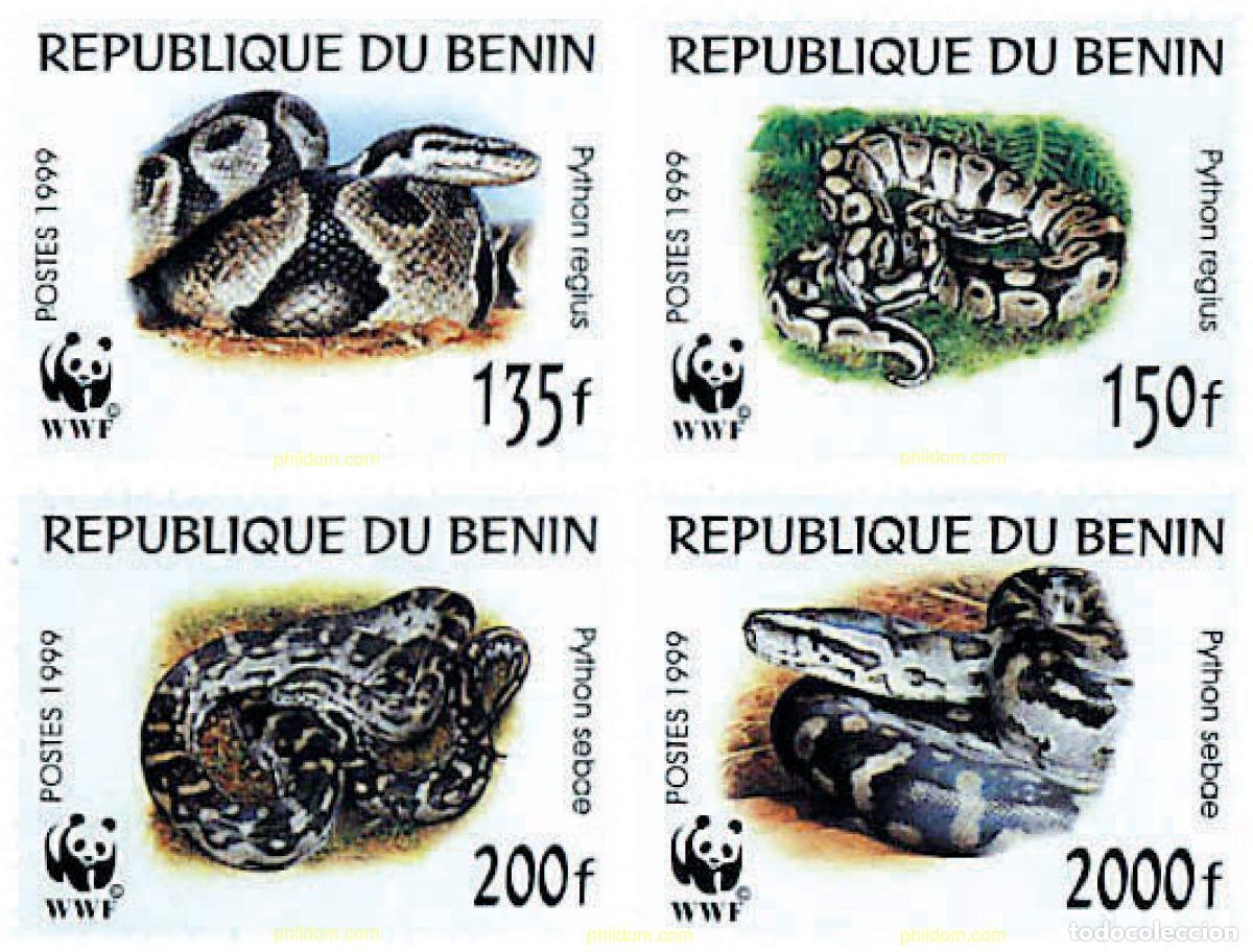 Sellos: 75201 MNH BENIN 1999 PITONES REAL Y DE ROCA AFRICANA