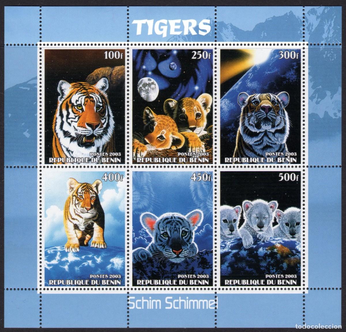 Selos: BENIN 2003 SHEET MNH FAUNA MAMIFEROS TIGERS TIGRES RAUBKATZEN FELINOS FELINES WILD CATS WILDLIFE