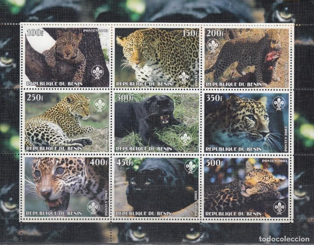 Selos: BENIN 2003 SHEET MNH SCOUT LOGO FAUNA MAMIFEROS WILD CATS FELINOS FELINES FELINS RAUBKATZEN WILDLIFE