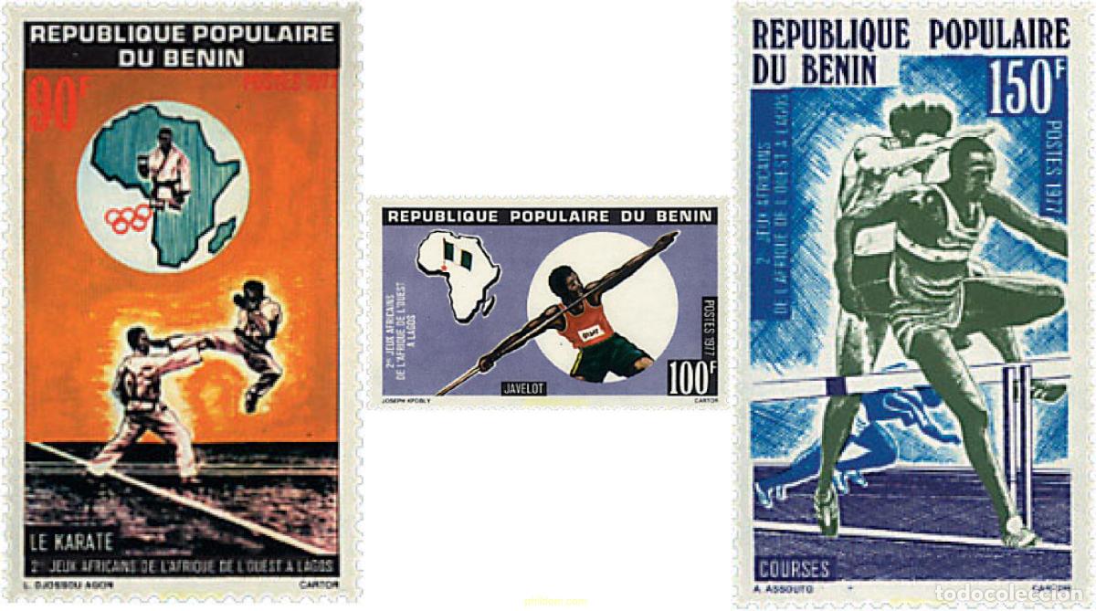 Sellos: 70208 MNH BENIN 1977 2 JUEGOS DEL OESTE AFRICANO EN LAGOS.