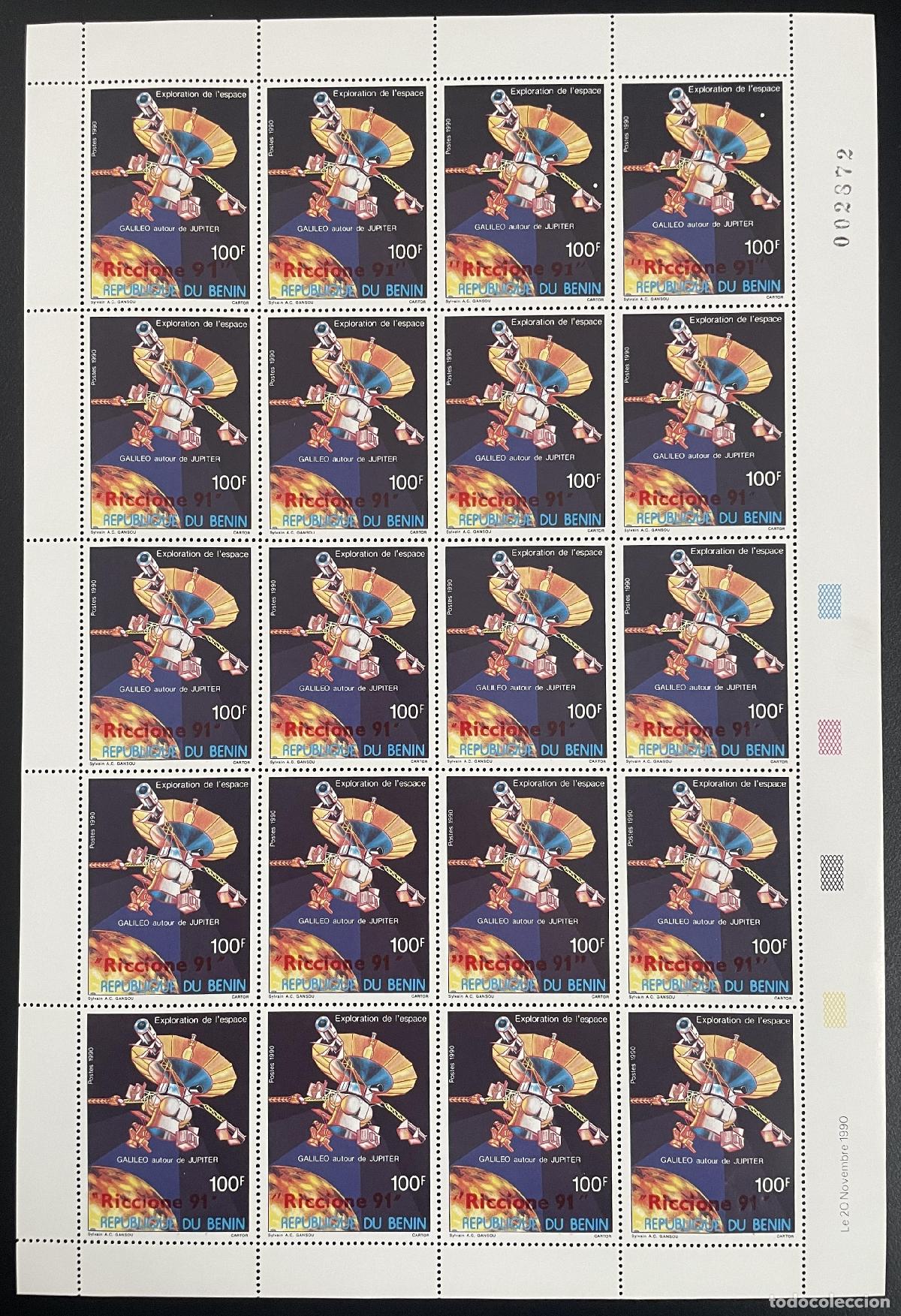 Sellos: Benin 1991 YT 692 sobrecarg&oacute; la sonda J&uacute;piter Riccione de Junta Espacial Galileo