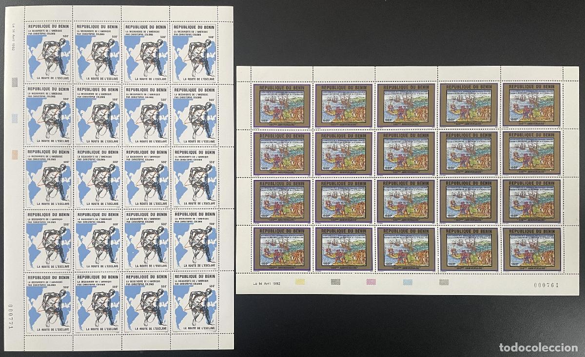 Selos: Benin 1992 YT 699-700 Discovery board America Columbus carabelas barcos