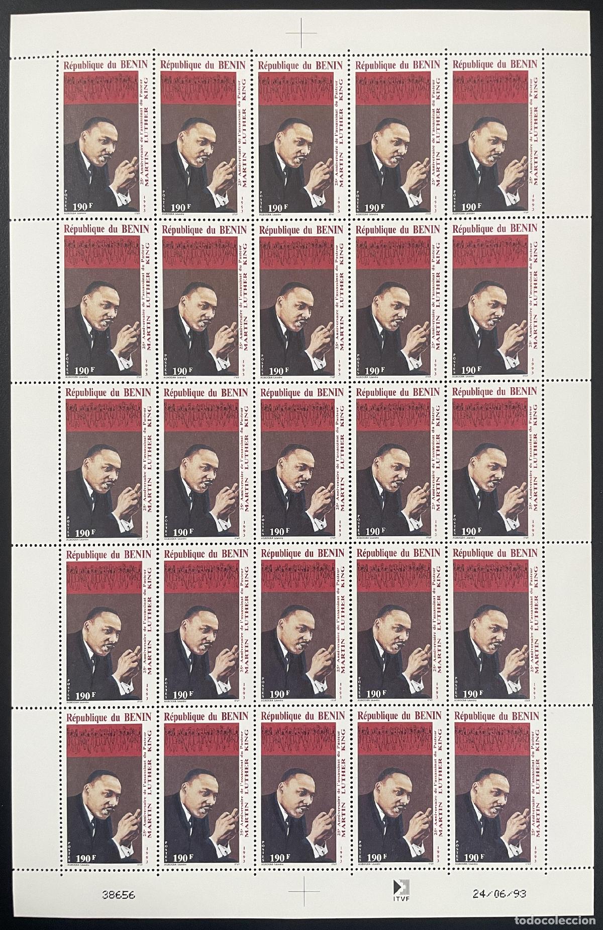 Selos: Benin 1993 YT 708 board Martin Luther King derechos humanos civiles