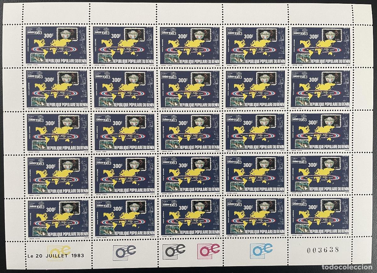 Francobolli: Benin 1983 YT PA 310 l&aacute;mina Bangkok Tailandia exposici&oacute;n filat&eacute;lica sello en