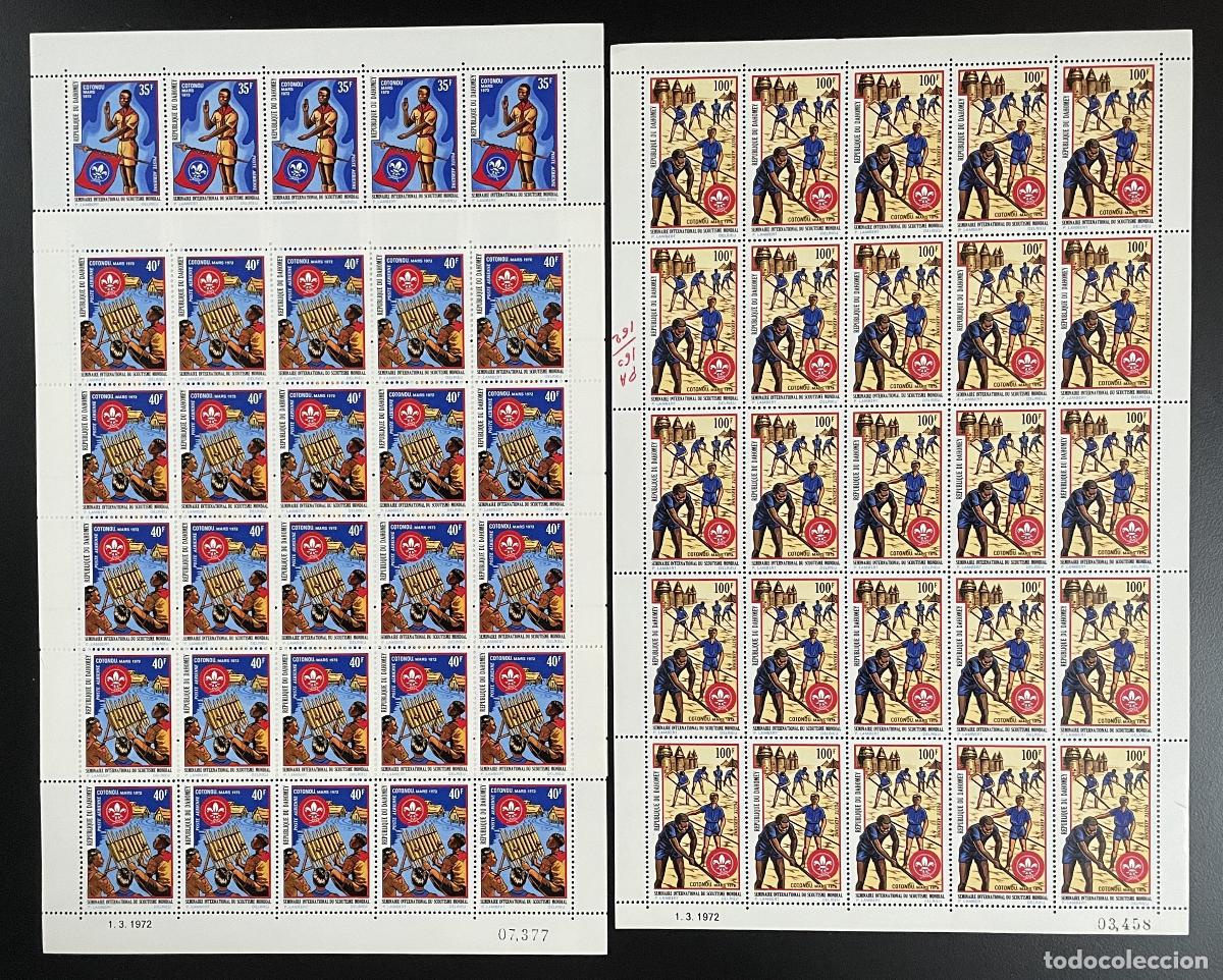 Selos: Dahomey 1972 YT PA 160-162 tabl&oacute;n Scouting Seminario mundial de Coton&uacute;