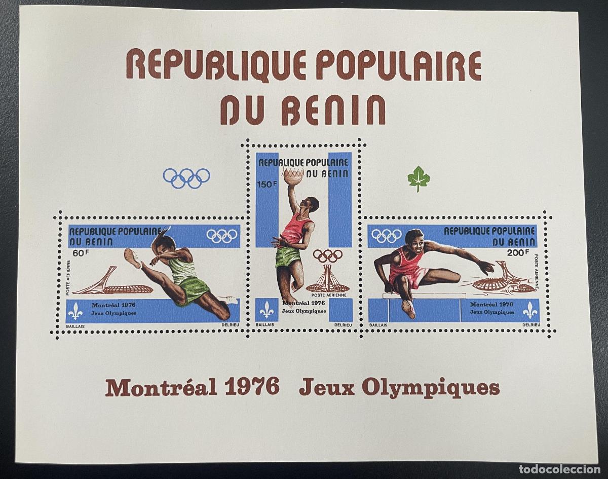 Sellos: Benin 1976 YT Bl. 23 Juegos Ol&iacute;mpicos de Montreal deporte baloncesto salto