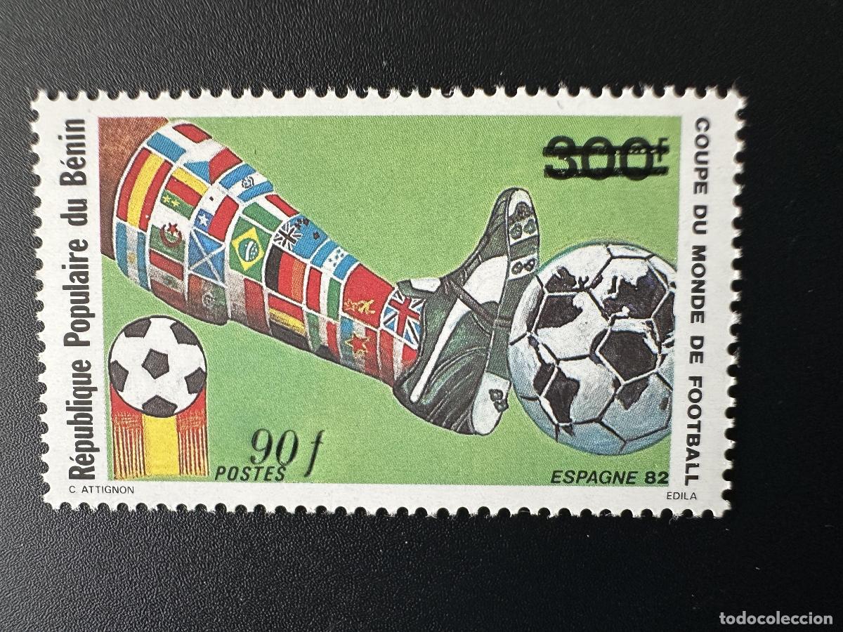 Stamps: Ben&iacute;n 1985 Mi. 386 Copa Mundial de F&uacute;tbol Espa&ntilde;a la FIFA sobrecargada