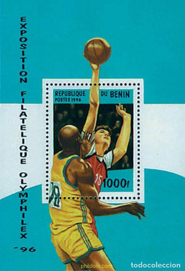 Sellos: 83571 MNH BENIN 1996 OLYMPHILEX 96. EXPOSICION INTERNACIONAL DE FILATELICA OLIMPICA