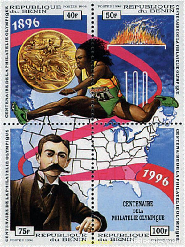 Sellos: 163478 MNH BENIN 1996 CENTENARIO DE LA FILATELIA OLIMPICA