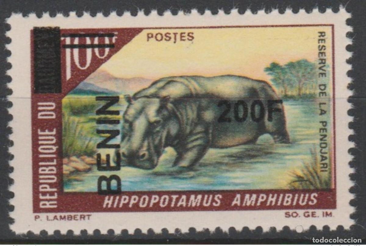 Sellos: Ben&iacute;n 2008/2009 Mi. 1499 Hippopotamus Amphibius Fauna Hippotamus sobrecargado MNH**