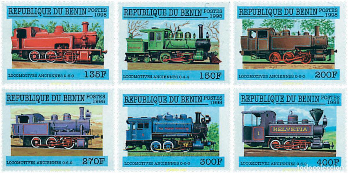 Sellos: 60930 MNH BENIN 1998 LOCOMOTORAS ANTIGUAS