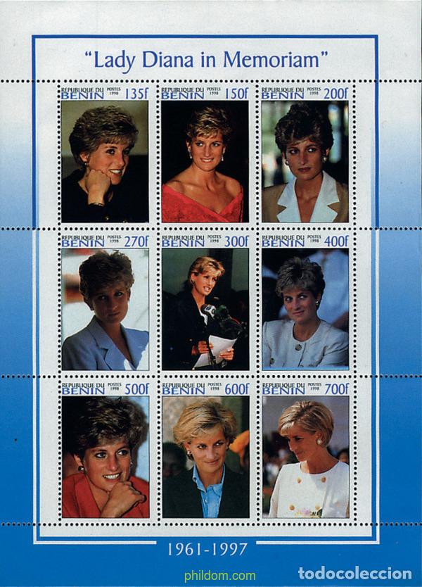 Sellos: 9957 MNH BENIN 1998 HOMENAJE A LA PRINCESA DIANA DE GALES