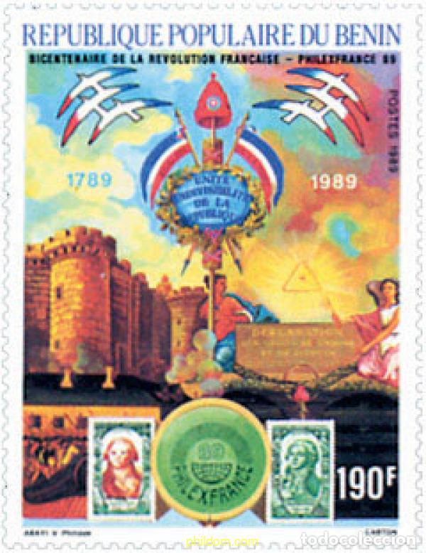 Sellos: 138755 MNH BENIN 1989 PHILEXFRANCE 89. EXPOSICION FILATELICA INTERNACIONAL. BICENTENARIO DE LA REVO