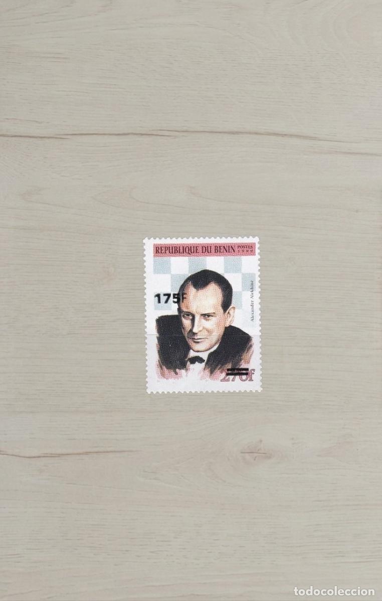 Sellos: Benin 175F on 270F Alexander Alekhine Chess World Champion Surcharge Stamp Mint