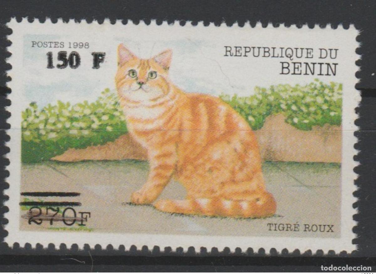 Sellos: Benin 2000 Mi. 1304 Cat Katze Gatto Fauna Sobreimpresi&oacute;n MNH