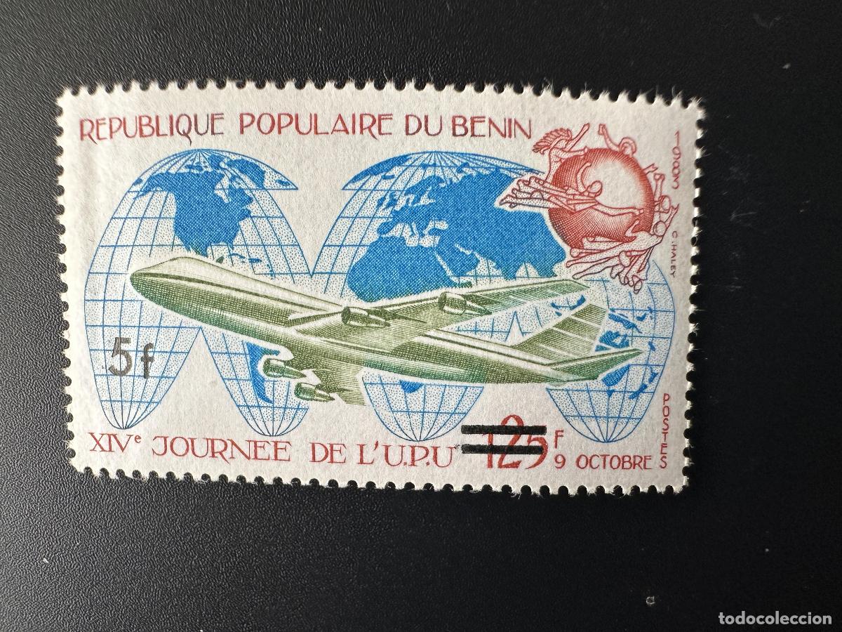 Sellos: Benin 1984 Mi. 357 XIV D&iacute;a de la UPU Sobreimpresi&oacute;n avi&oacute;n sobrecargado